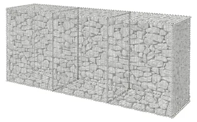Obrázok produktu pre Relaxdays, gabión, oplotenie do záhrady, kamenný kôš, drôt hrúbky 3,5 mm, pozinkovaný, rozmer: 100 x 200 x 50 cm, gabiónová stena, oceľ, strieborná farba