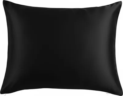 Zdjęcie produktu dla Jedwabna poszewka na poduszkę 50x70 cm, 100% jedwab morwowy, czarna, luksusowa jakość