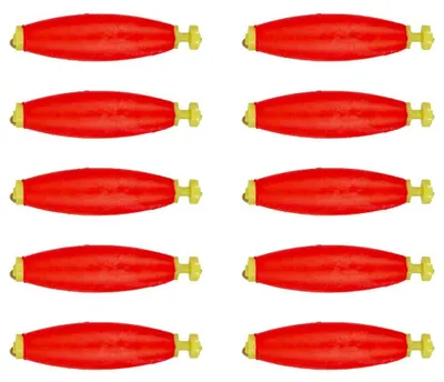Imagen del producto de Coquillas de espuma para señuelos, 10 unidades, color rojo, forma clásica, para pesca