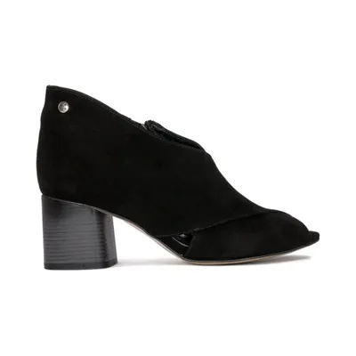 Produktbild von Damen Stiefel Schwarz aus Veloursleder mit Reißverschluss und 6 cm Absatz
