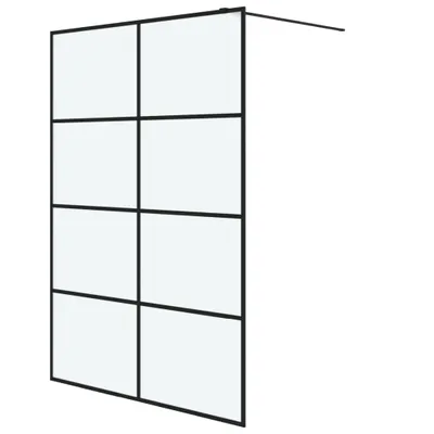 Produktbild von vidaXL Duschwand für Begehbare Dusche Schwarz 140x195 cm Matt ESG-Glas
