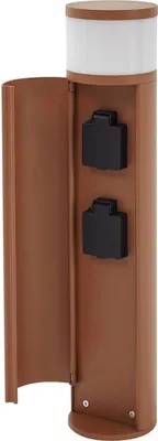 Produktbild von Lucande Sockellampe Corban, rost, Tür, Steckdosen, G9, IP44