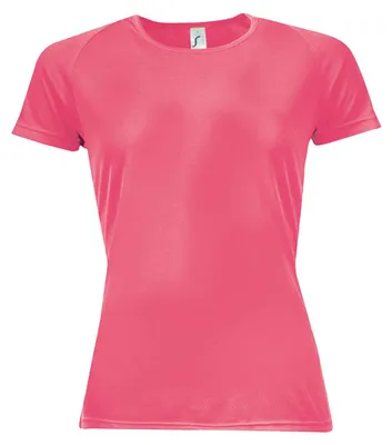 Image de SOLS - T-shirt « Sporty » pour femmes à manches raglan LT2069 (XL) (corail fluo)