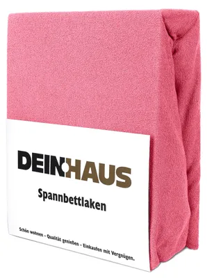 Produktbild von Spannbettlaken Frottee Baumwolle, hautfreundlicher Stoff, Bettlaken mit Gummizug Korallenrot 100 x 200 cm