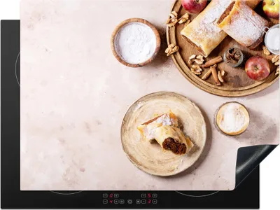 Produktbild von KitchenYeah© Herdabdeckplatte Gebäck - Gewürze - Obst - Apfelstrudel , 70x52cm, Küche Deko, Glaskeramikkochfeld Herdabdeckung, Abdeckplatte fùr Kochfeld