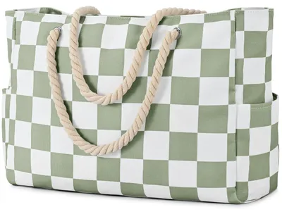 Image de Omgoods - Grand sac de plage pliable pour femmes, avec fermeture éclair