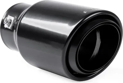Produktbild von AMiO 03169 Auspuffblende Endrohr Blende Gerade Oval Schwarz Edelstahl Verchromt