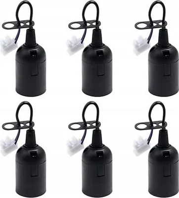 Obrázok produktu pre 6 ks čiernych objímok, E27