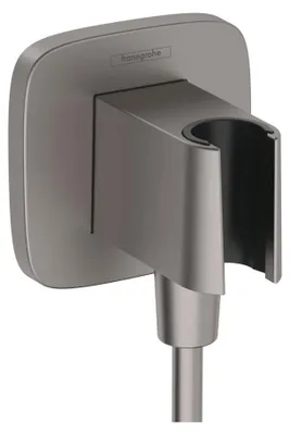 Zdjęcie produktu dla Hansgrohe Fixfit - Kolanko prysznicowe z uchwytem, czarny chrom szczotkowany 26887340