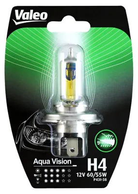 Produktbild von 1x VALEO AQUA VISION H4 Glühlampe Fernlicht 12V 60/55W P43t-38 Halogen 032514