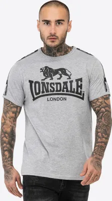 Image de T-shirt hommes coupe régulière STOUR Marl Gris/Noir/Blanc XXL Lonsdale
