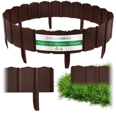 Image de Clôture de jardin en plastique, bordure de jardin, clôture en rouleau, bordure de pelouse, palissade, dimensions : 10 x 78 cm