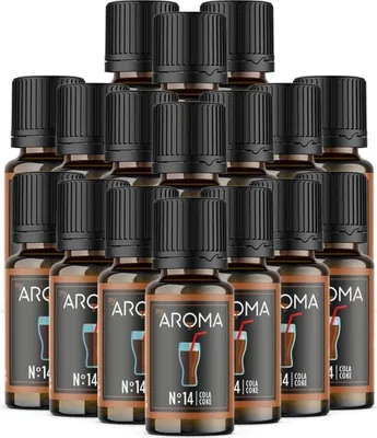 Produktbild von myAROMA flavour drops – Cola 17x10ml, zuckerfreie und kalorienfreie Aromatropfen, vegan und natürlich ohne künstliche Farbstoffe, ideal für Küche und Getränke, Nr. 14