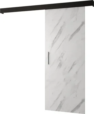 Produktbild von MEBLE KRYSPOL  Schiebetürsystem SALWADOR 1 mit Schienenabdeckung, Einbautüren, 90x204cm, Weißer Marmor
