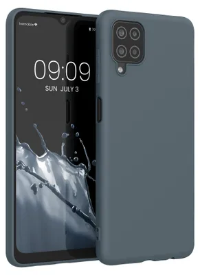 Produktbild von kwmobile Handyhülle für Samsung Galaxy A12 Hülle - TPU Case - Kabelloses Laden - Schutzhülle Cover in Dunkler Schiefer