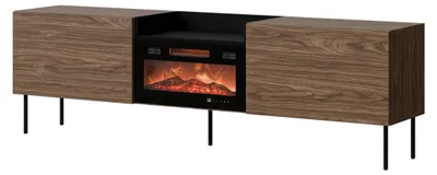 Productafbeelding van Furniture24 TV-kast Kanton - Dressoir 200 cm met elektrische open haard - Notenhout