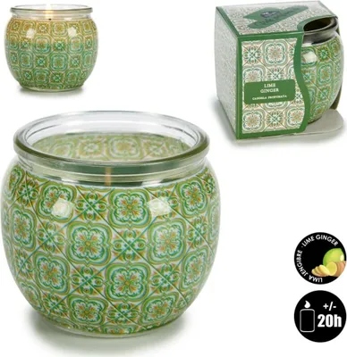 Image de Bougie parfumée au gingembre et au citron vert 7,5 x 6,3 x 7,5 cm (12 pièces)