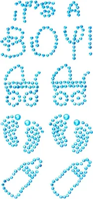 Produktbild von Oblique Unique It's a Boy Strass Steine Sticker Geburt Baby Shower Taufe Deko - türkis