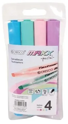 Zdjęcie produktu dla Zakreślacz MAXX Pastel 4 kolory - Cresco