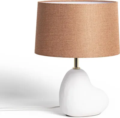 Produktbild von Tischlampe aus Keramik und Leinen Bulga Weiß