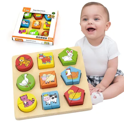 Produktbild von VIGA Lernpuzzle aus Holz: Tiere