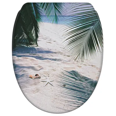 Obrázok produktu pre SANILO® WC sedadlo s automatickým spúšťaním a rýchlym systémom upevnenia, model Beach. Toaletový kryt priamo od výrobcu. Kryt toalety, sedadlo toalety, WC kryt, WC sedadlo