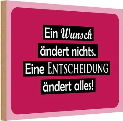 Produktbild von vianmo Holzschild 12x18 cm Ein Wunsch ändert nichts Spruch Zitat