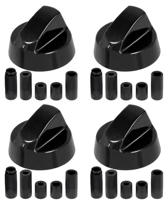 4er-Set Universal-Schaltknöpfe für Herd & Ofen, schwarz