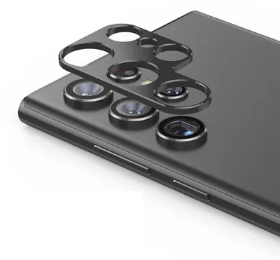 Image de Coque de protection arrière en aluminium, noire, pour Samsung Galaxy S22 Ultra