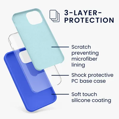 Produktbild von kwmobile Handyhülle für iPhone 13 mini Hülle, für iPhone 13 mini Case - Hülle Silikon - kabelloses Laden - Baltik Blau