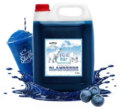 Produktbild von Ice Bär Slush Sirup Kraftvollblau Blaubeere 5 Liter 1:5 AZO frei ohne Glyzerin