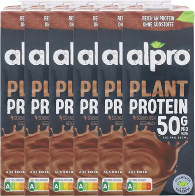 Produktbild von 6 x Alpro Soja Proteindrink je 1 Liter Schoko Pflanzlich Vegan UHT