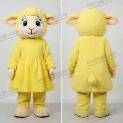 Produktbild von Süßes MASTICOT gelbes Schaf-Maskottchen zum Kuscheln