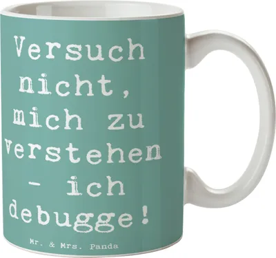 Produktbild von Mr. & Mrs. Panda Tasse Spruch Softwareentwickler Debugging - Meeresbrise - Geschenk, Softwareentwicklung, Software Engineering, Pott, Berufsgestaltung, Teetasse, Beruf