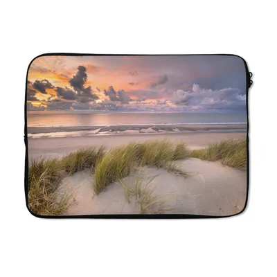 Produktbild von MuchoWow® Laptop Hülle 13 Zoll Sonnenuntergang - Düne - Strand - Pflanzen - Meer Laptoptasche - Laptophülle - Sleeve - Rundumschutz