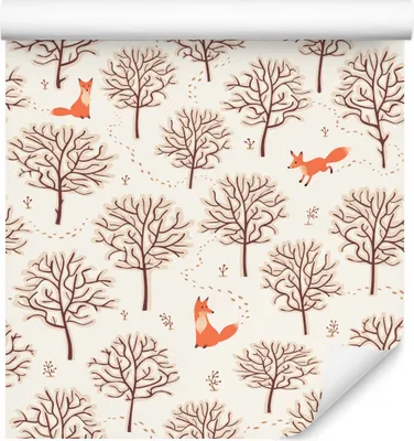Produktbild von 10m VLIES TAPETE Rolle Natur Wald Bäume Pflanzen Tiere Füchse Gemalt XXL