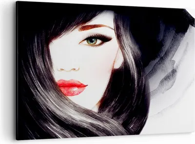 Produktbild von Bild auf Leinwand - Leinwandbild - Frau Gesicht - 120x80cm - Wand Bild - Wanddeko - Wandbilder - Leinwanddruck - Bilder - Kunstdruck - Wanddekoration - Leinwand bilder - Wandkunst - AA120x80-3779