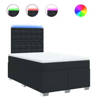 Produktbild von vidaXL Boxspringbett mit Matratze Schwarz 120x200 cm Kunstleder