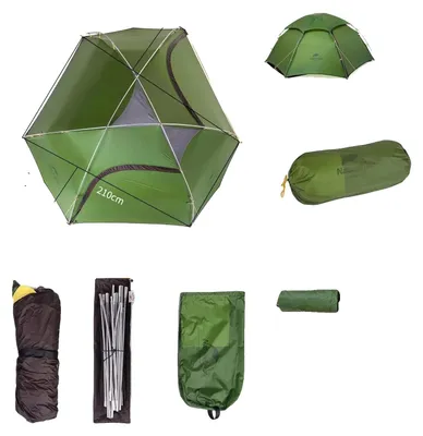 Produktbild von Trekkingzelt, Doppel-Lagen, Wasserdichtes Design, 20D - T-Reißverschluss