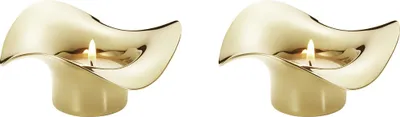 Imagen del producto de Georg Jensen COBRA TEALIGHT SS, GOLD PVD, 2 PCS 10019714