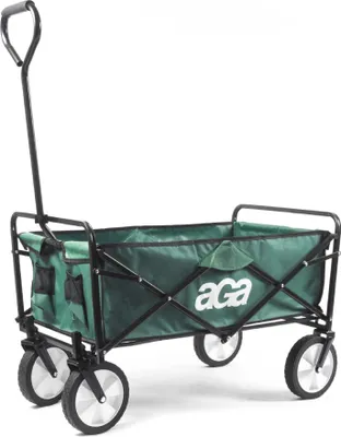 Produktbild von Aga Bollerwagen Gartenwagen faltbar mit Griff & Getränkehaltern bis 80 kg, Handwagen Outdoor  MR4610 Grün