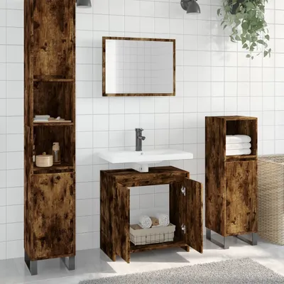 Produktbild von "im Angebot" 2-tlg. Badmöbel-Set Räuchereiche Holzwerkstoff - Badezimmer CC22988