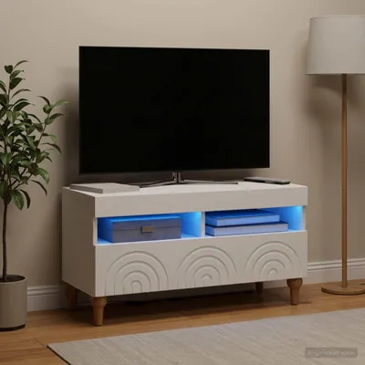 Productafbeelding van Maison Exclusive - LED-TV-meubel ALKMAAR, 81 x 35 x 43 cm, wit, houtvezel
