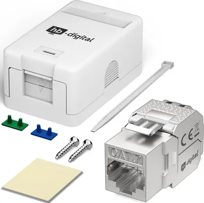 Produktbild von hb-digital Set Anschlussbox 1-Port Keystone Module CAT 7