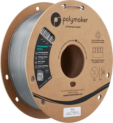 Productafbeelding van Polymaker PETG Silver 1.75 mm 1KG