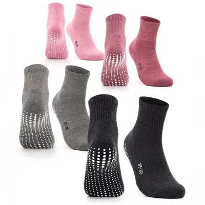 Produktbild von Occulto Damen Stoppersocken 2-4er Pack (Modell: Madeleine) 4P,BlkGryPinkRed 39-42