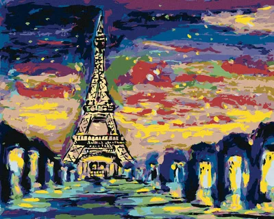 Produktbild von Zuty - Malen nach Zahlen - BUNTER EIFFELTURM, 40x50 cm, mit Keilrahmen (bereits gespannt)