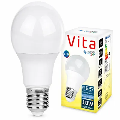 Obrázek produktu pro MasterLED, LED žárovka, patice E27, model A60, sada 6 kusů, 10W, 800 lm, neutrální bílá, pro vnitřní použití
