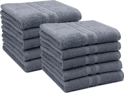 Produktbild von 10er Set Handtücher, 50x100 cm, 100% Baumwolle, grau