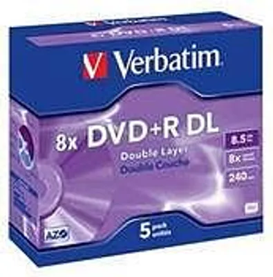 Immagine prodotto di VERBATIM DVD+R(5-pack)DoubleLayer/Jewel/8x/8,5GB